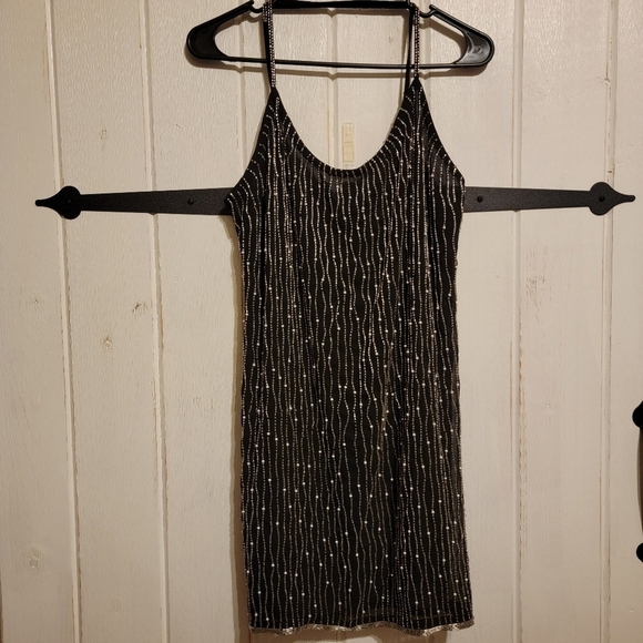 Guess Sparkling Black Mini Dress - Picture 1 of 6